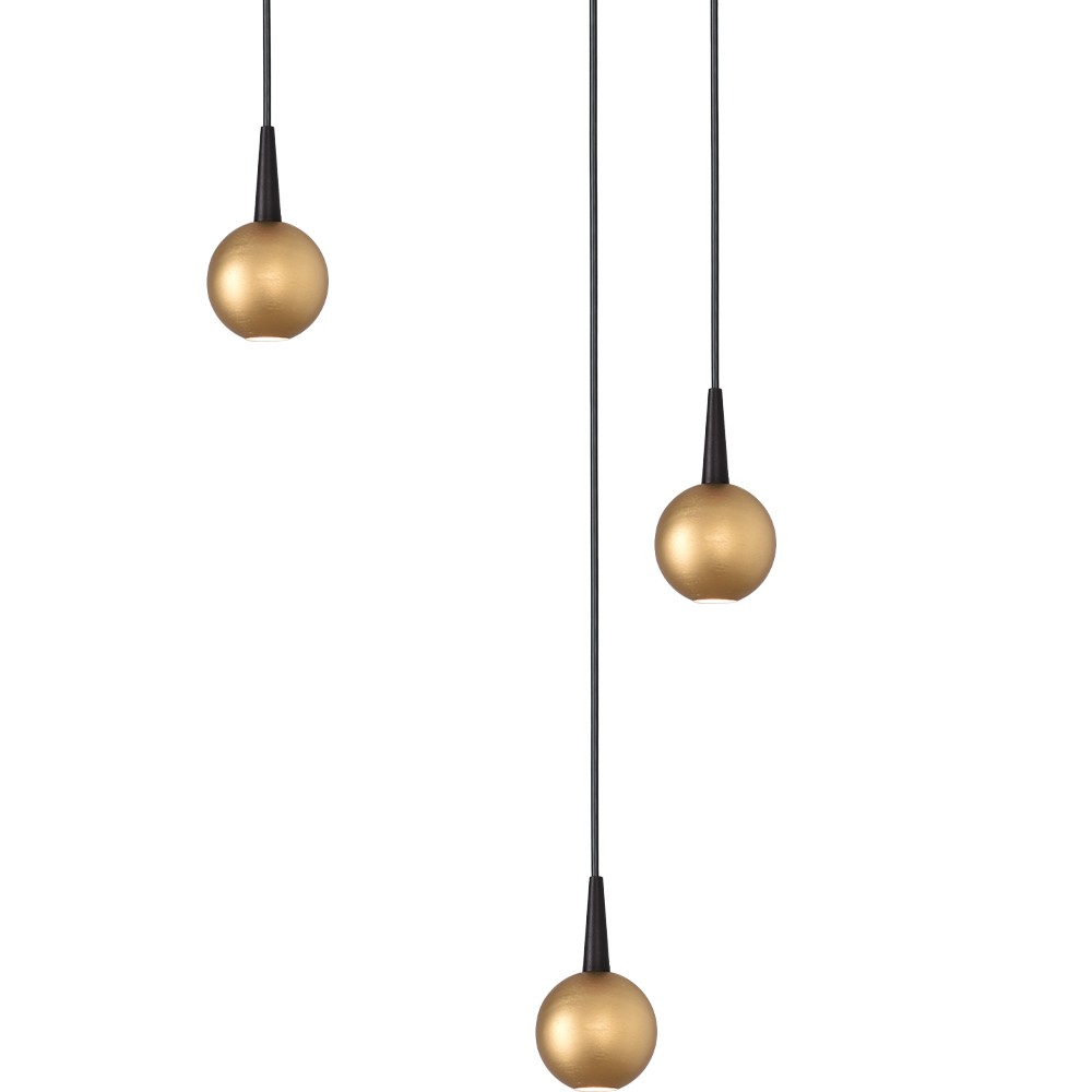 3-lichts hanglamp Talana zwart met goud Ø 17cm DTW Masterlight 8718121348629