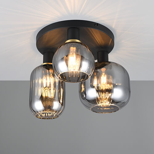 Trio Trendy plafondlampDiva met smoke glas - 619800332