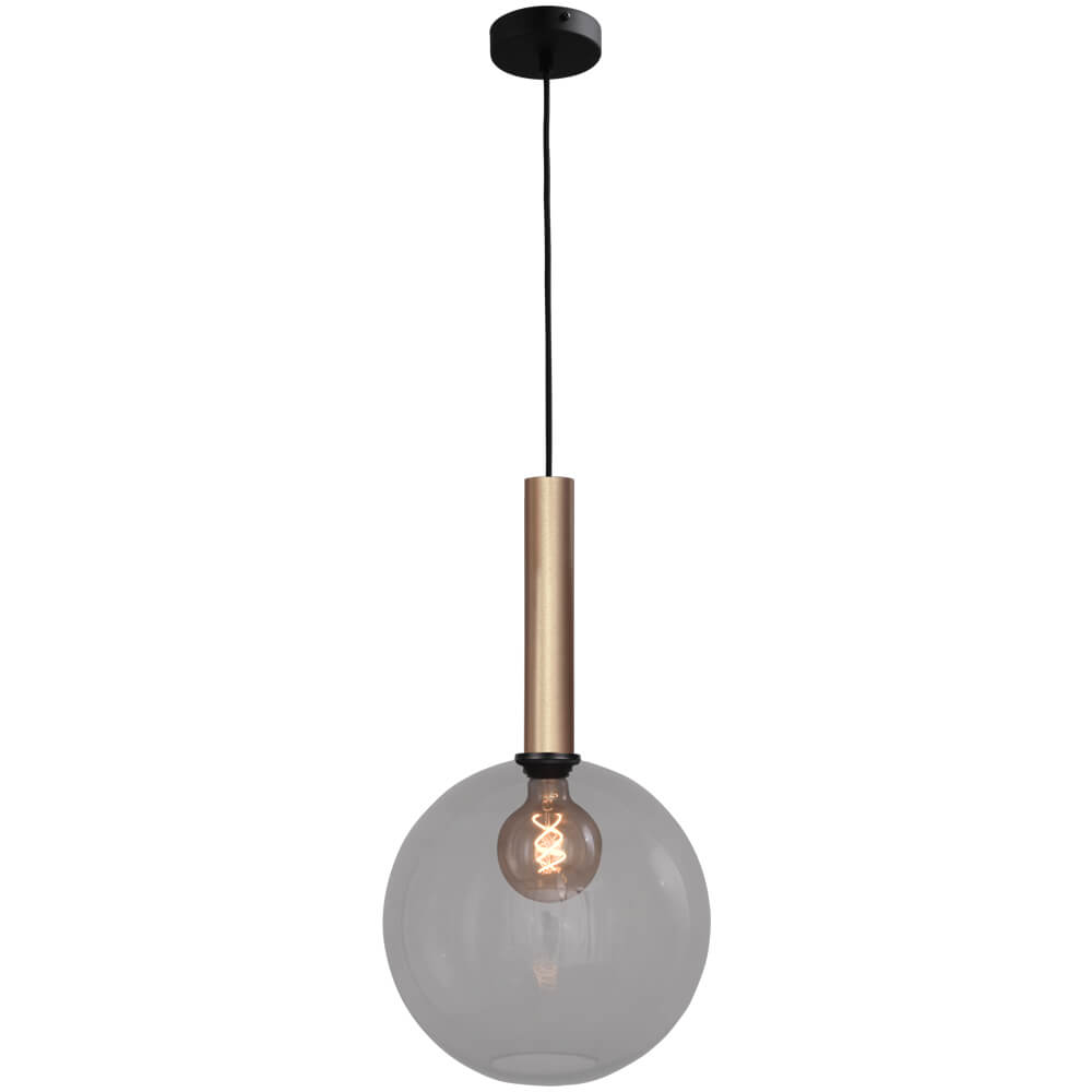 Masterlight Hanglamp Ø 30cm Bella 2 Messing goud met smoke glas - 2980-02-05-30