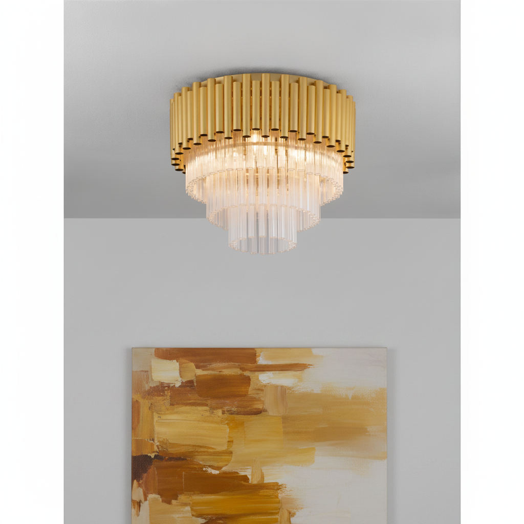 Lyora PlafondlampMagnolia goud met kristal Ø 40cm - 110462