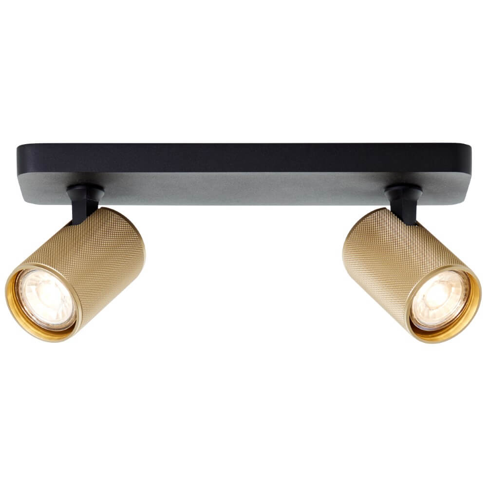 Brilliant 2-lichts opbouwspot Marty zwart met goud - G99202/86