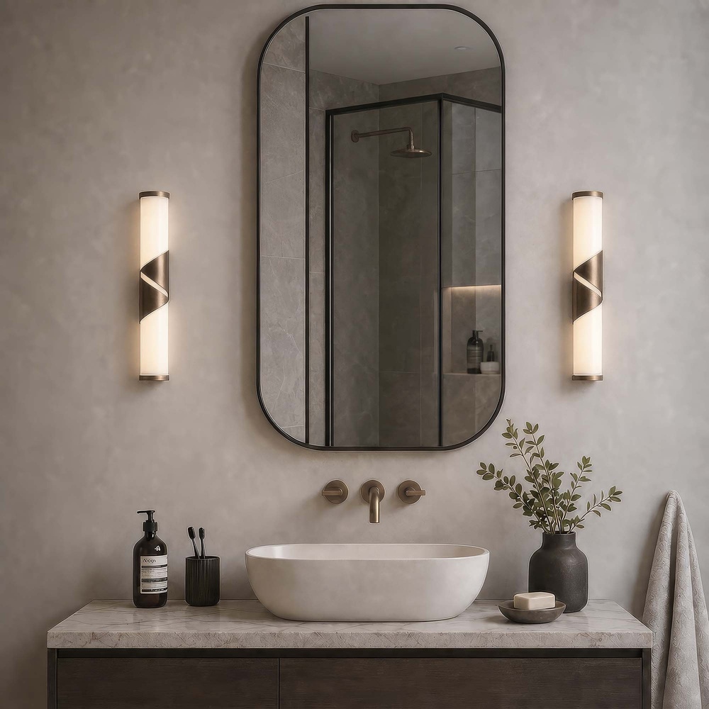 Wandlamp badkamer Wrap brons 37cm Searchlight 5,05342E+12
