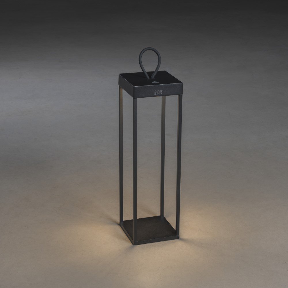 KonstSmide Zwarte terraslamp Ravello oplaadbaar - 7812-750