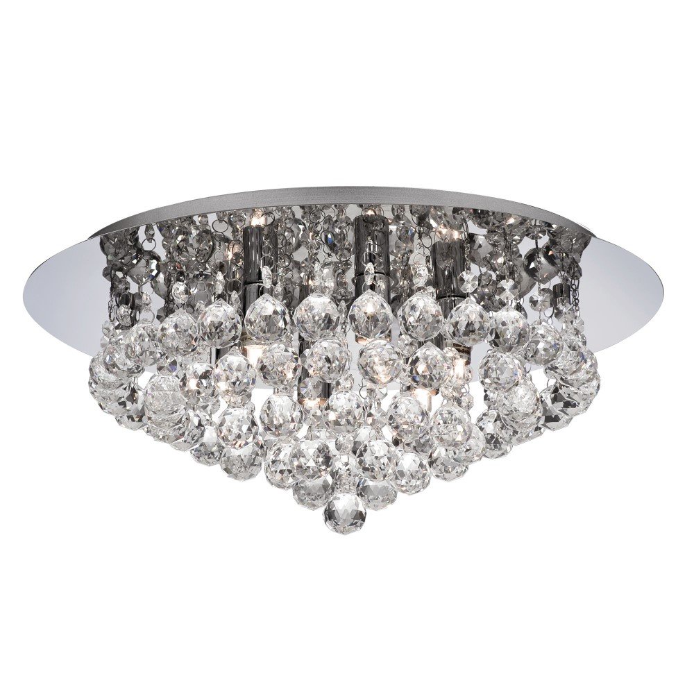 Searchlight Plafond kroonluchter Hanna 45cm chroom met kristal - 3406-6CC