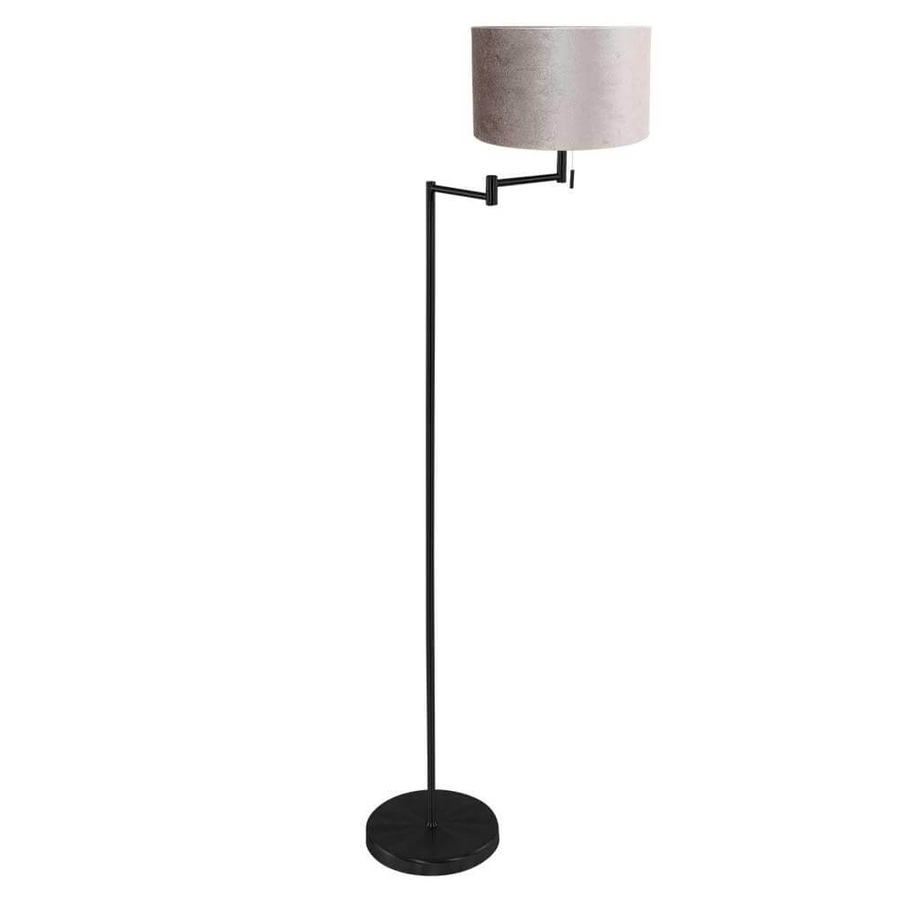 Steinhauer VloerlampBella zwart met zilvere kap - 3886ZW