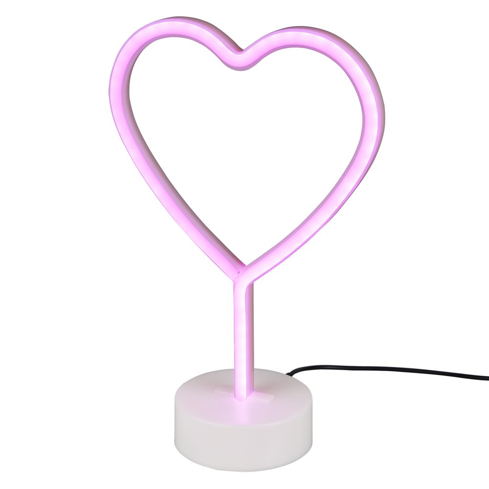 Trio TafellampHeart met roze licht - R55210101