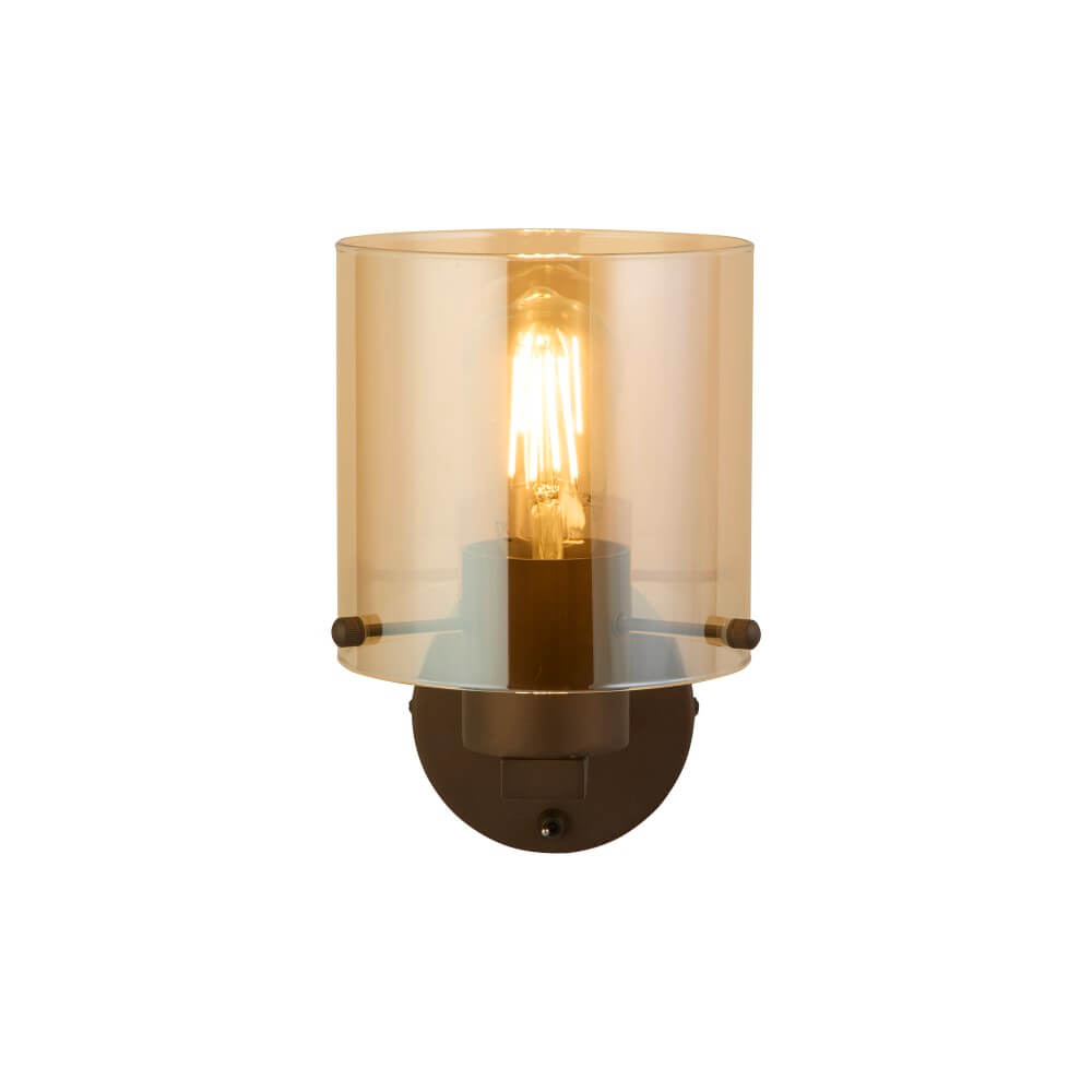 Searchlight Wandlamp Sweden mocha bruin - 88912-1MO