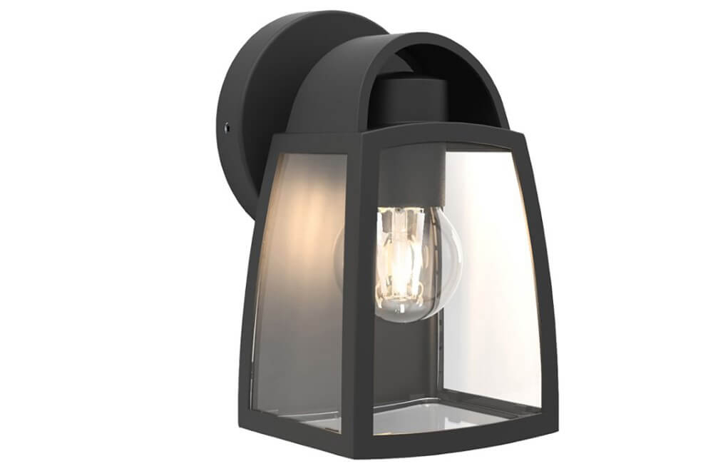 Lutec Wandlamp Kelsey zwart met helder glas - 5273702012