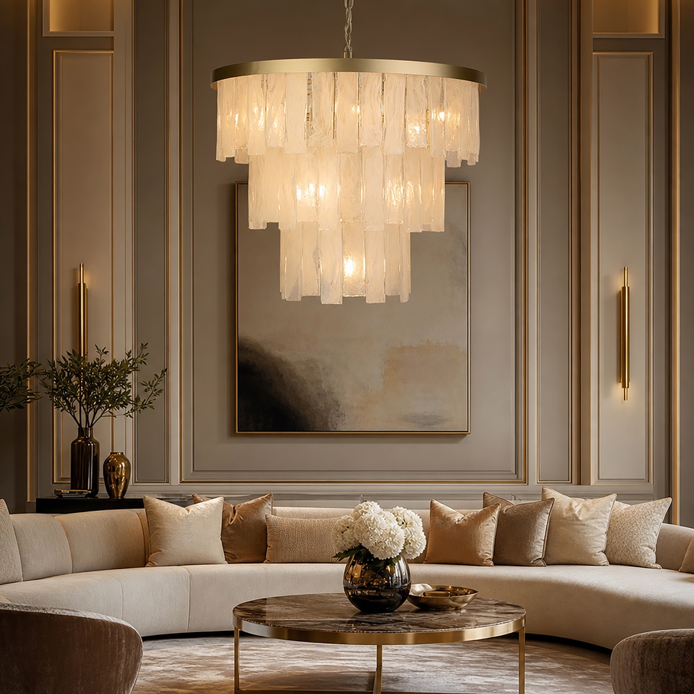 Hanglamp Formalux Ø 65cm goud Searchlight 5,05342E+12