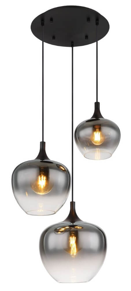 Globo Hanglamp 3-lichts Maxy zwart - 15548-3H