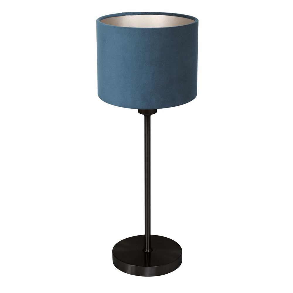 Steinhauer Zwarte tafellampNoor met blauwe kap - 4428ZW