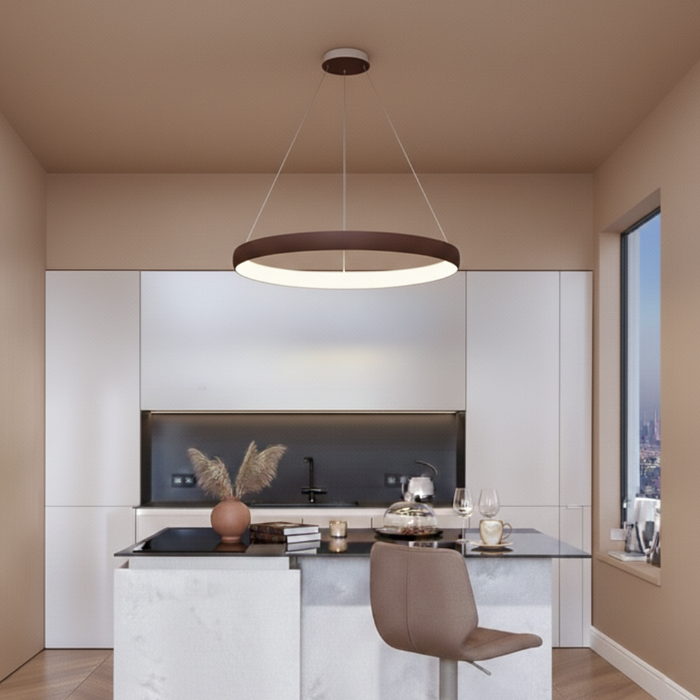 Lyora Design hanglamp Albi koffie bruin Ø 81cm - 110393