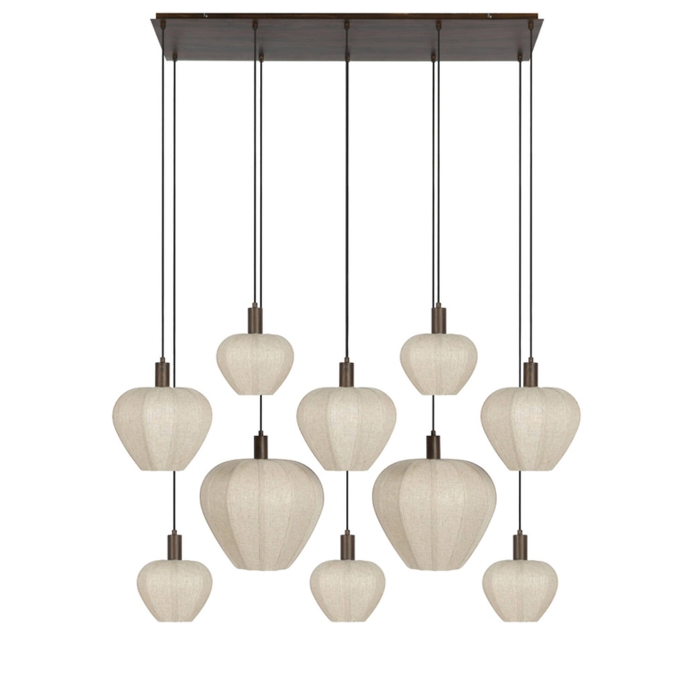Light & Living 10-lichts hanglamp Huxi japandi - 2997283