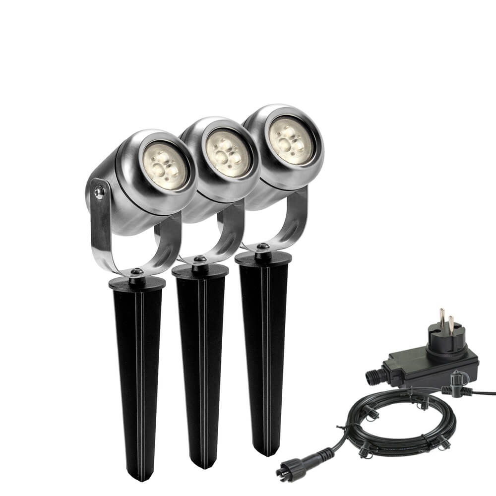 GardenLights Prikspot Jard set van 3 richtbaar - 4141603