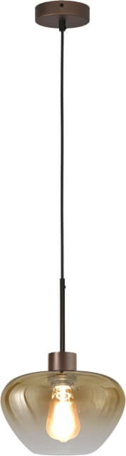 Masterlight Hanglamp Genua bruin met goud glas Ø 24cm - 2970-15-15-24