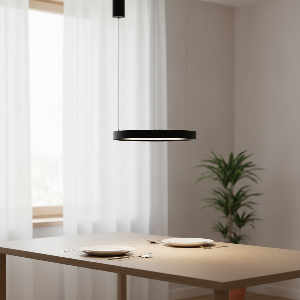 Lyora Ronde hanglampPerrine zwart Ø 40cm - 110318