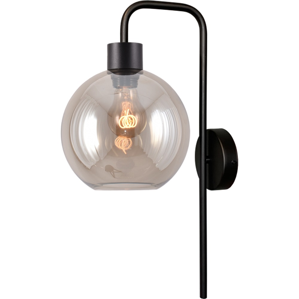 Masterlight Wandlamp Lazise zwart met amber glas - 3640-05-02-20