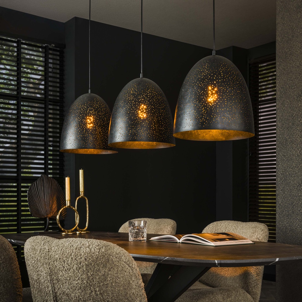 Lyora Eetkamer hanglamp Kosmos 3L - E27 - Charcoal - 7852/76