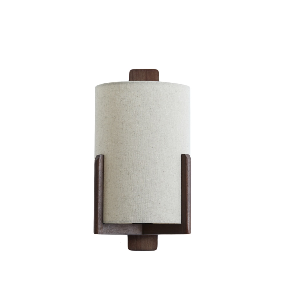 Light & Living Danish design wandlamp Litto walnoot bruin met linnen - 3128743