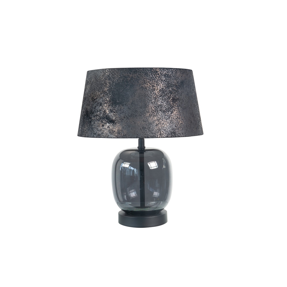 Highlight TafellampBellini zwart met smoke glas Ø 30cm - T1172.01 + O4452.21