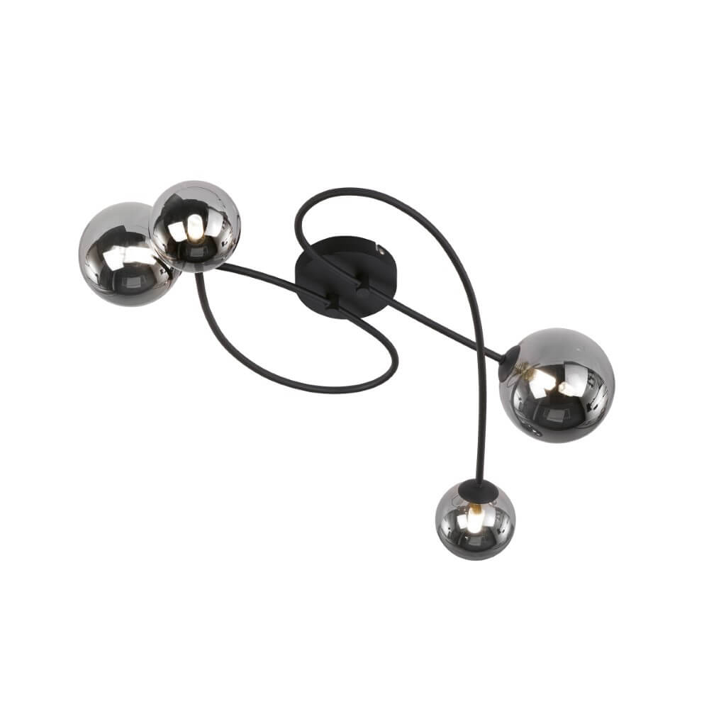 Fischer & Honsel 4-lichts plafondlampBala zwart - 21405