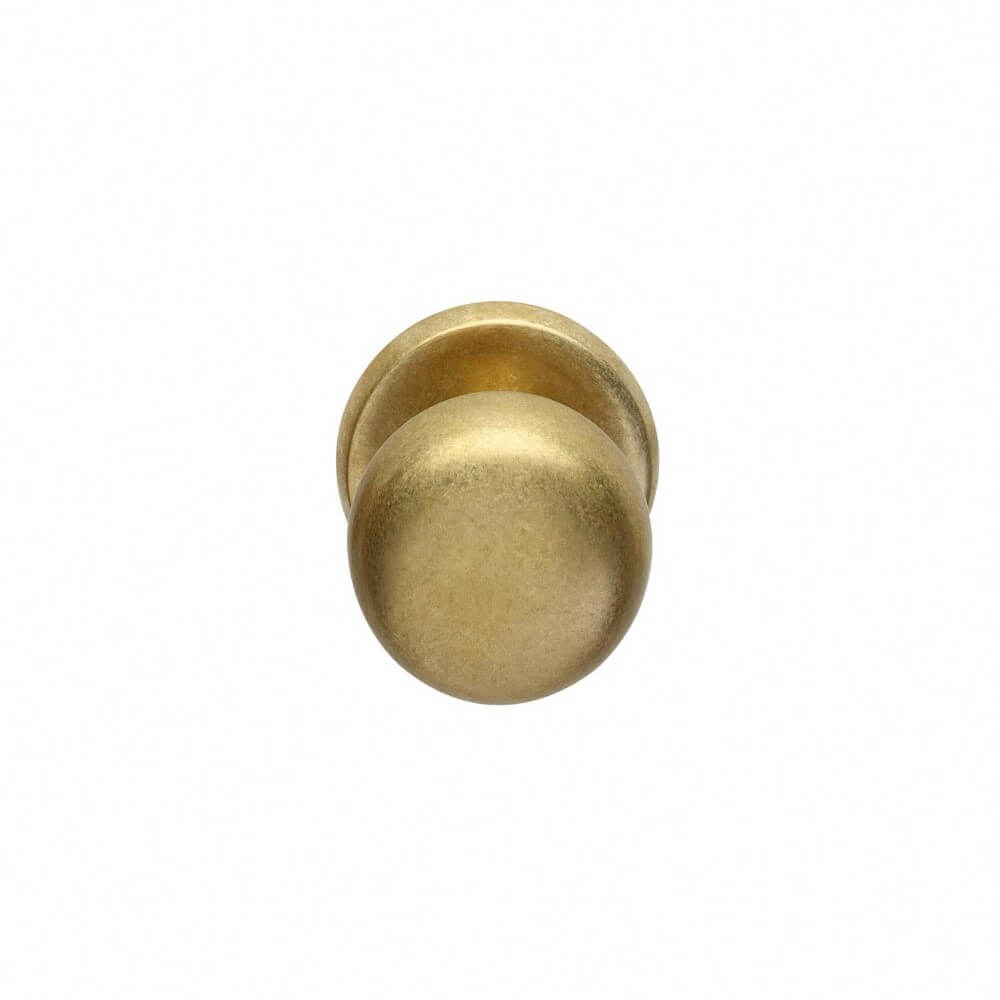 Intersteel VoordeurknopCastor messing getrommeld Ø 8cm - 0011.393033 afbeelding