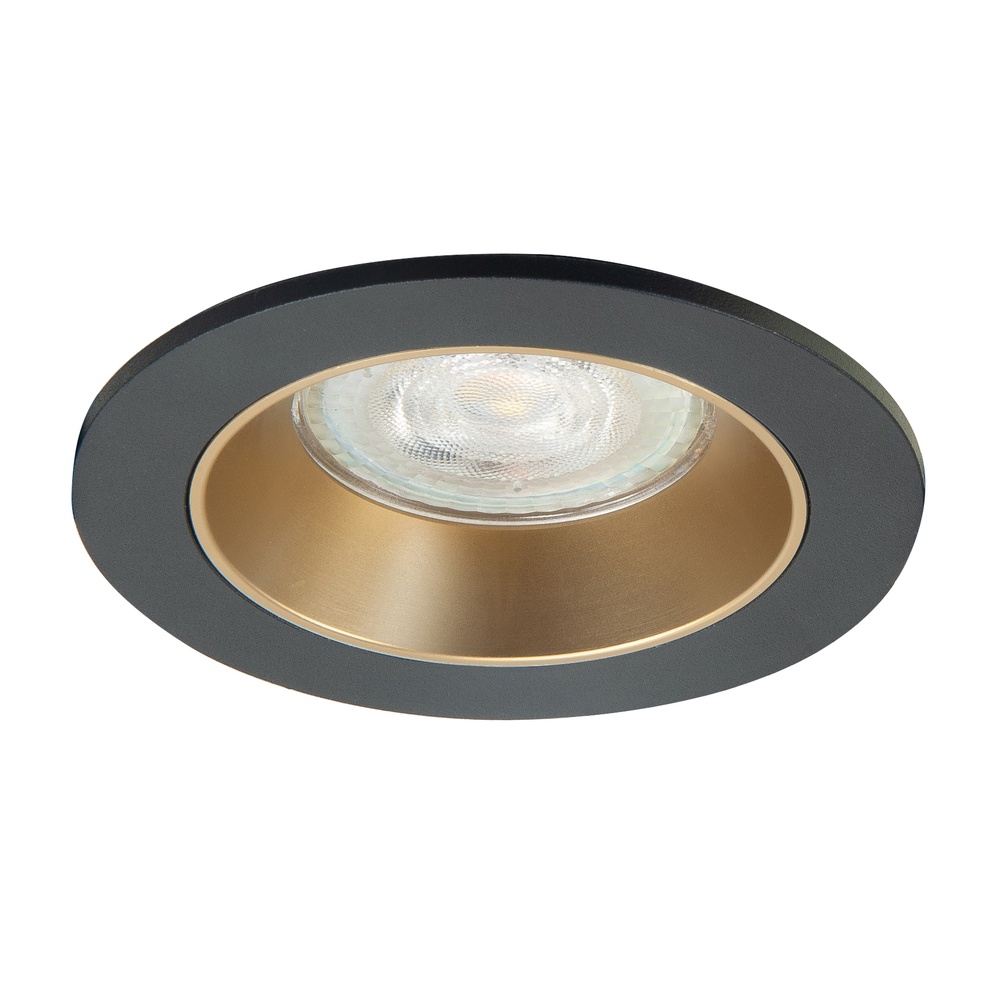 Highlight Design spotDownlights zwart met goud Ø 9,4cm - S7831.38