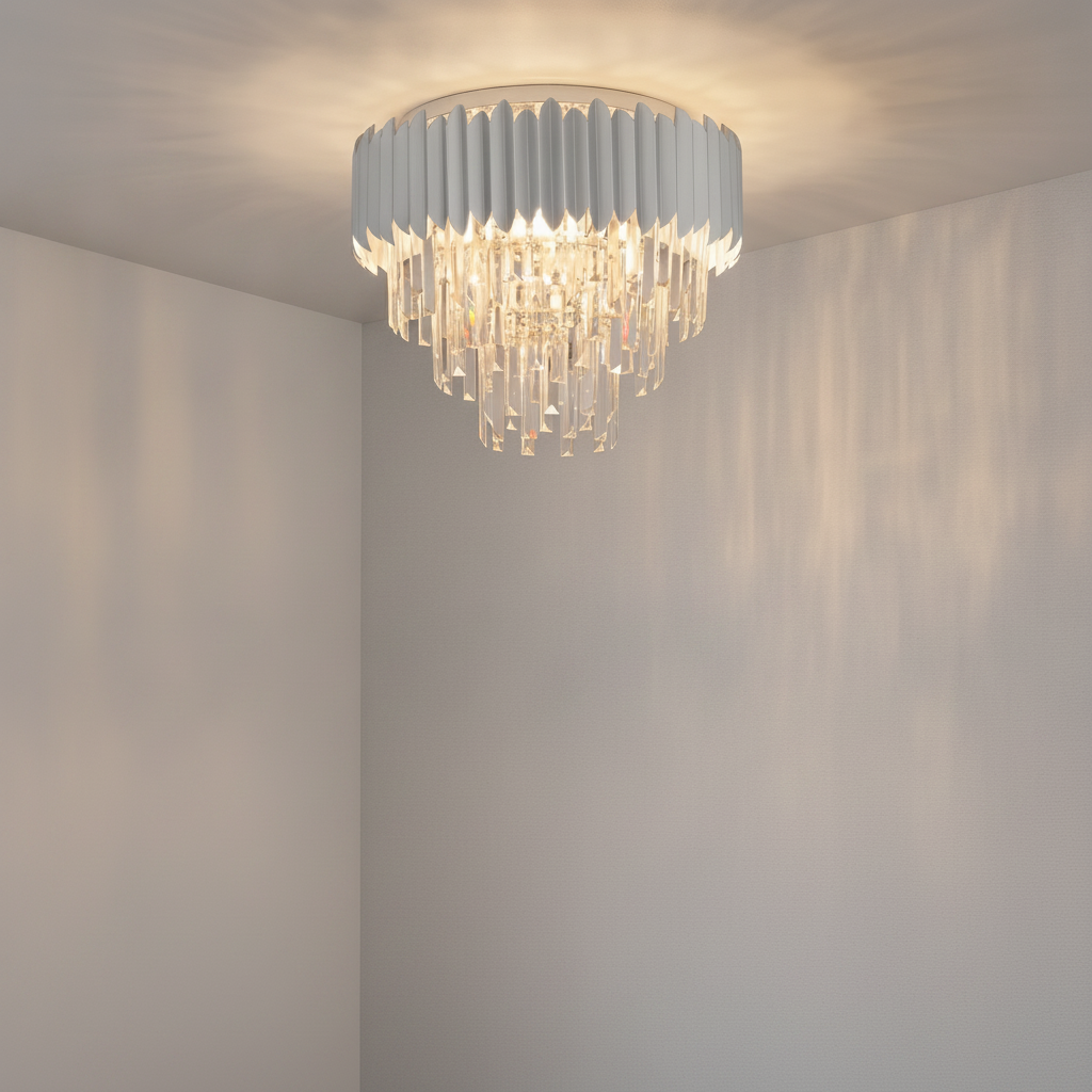 Lyora PlafondlampMagnolia chroom en kristal Ø 50cm - 110470