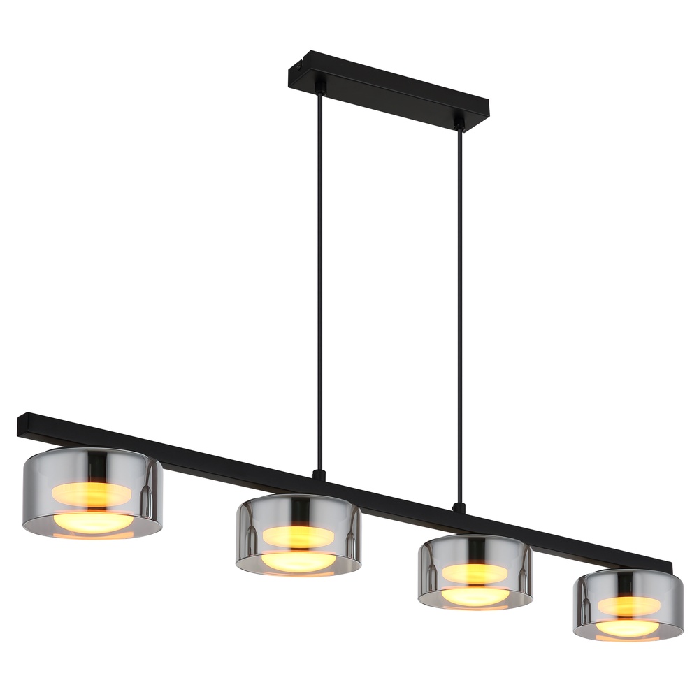 Globo Design hanglamp Higgins 4-lichts zwart - 16055-4HS