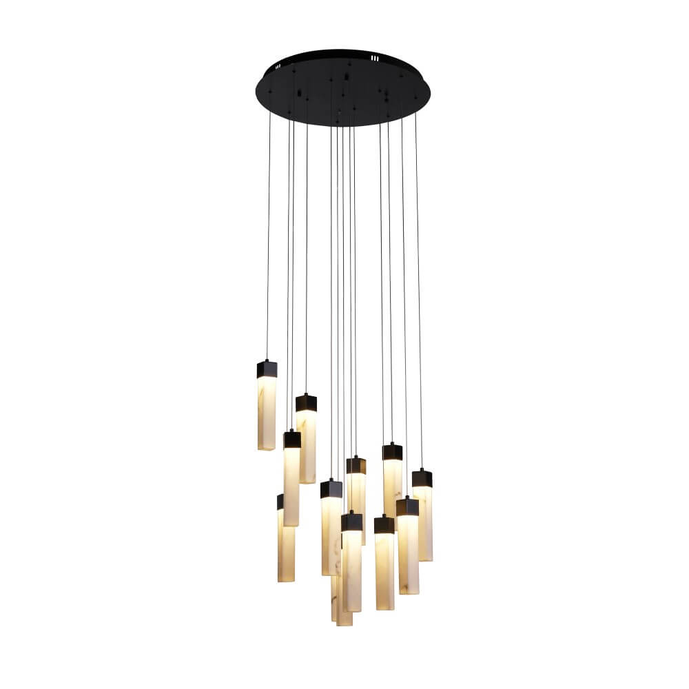Searchlight 10-lichts vide hanglampMoonbeam zwart - 10879-13BK afbeelding