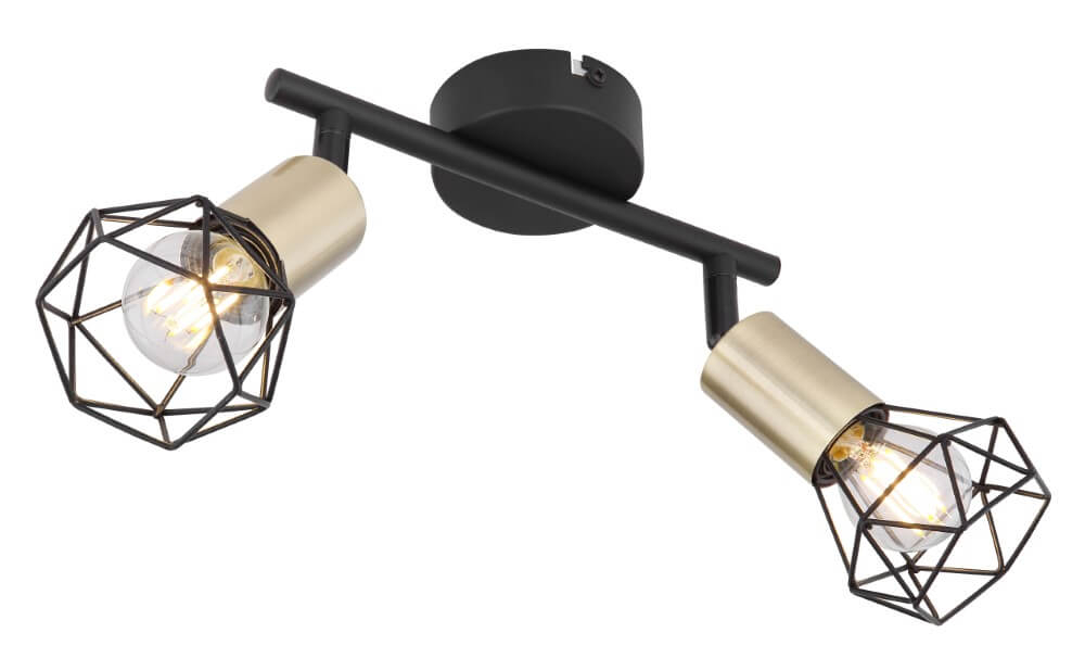 Globo Plafondlamp Xara I zwart met goud - 54802S-2AB