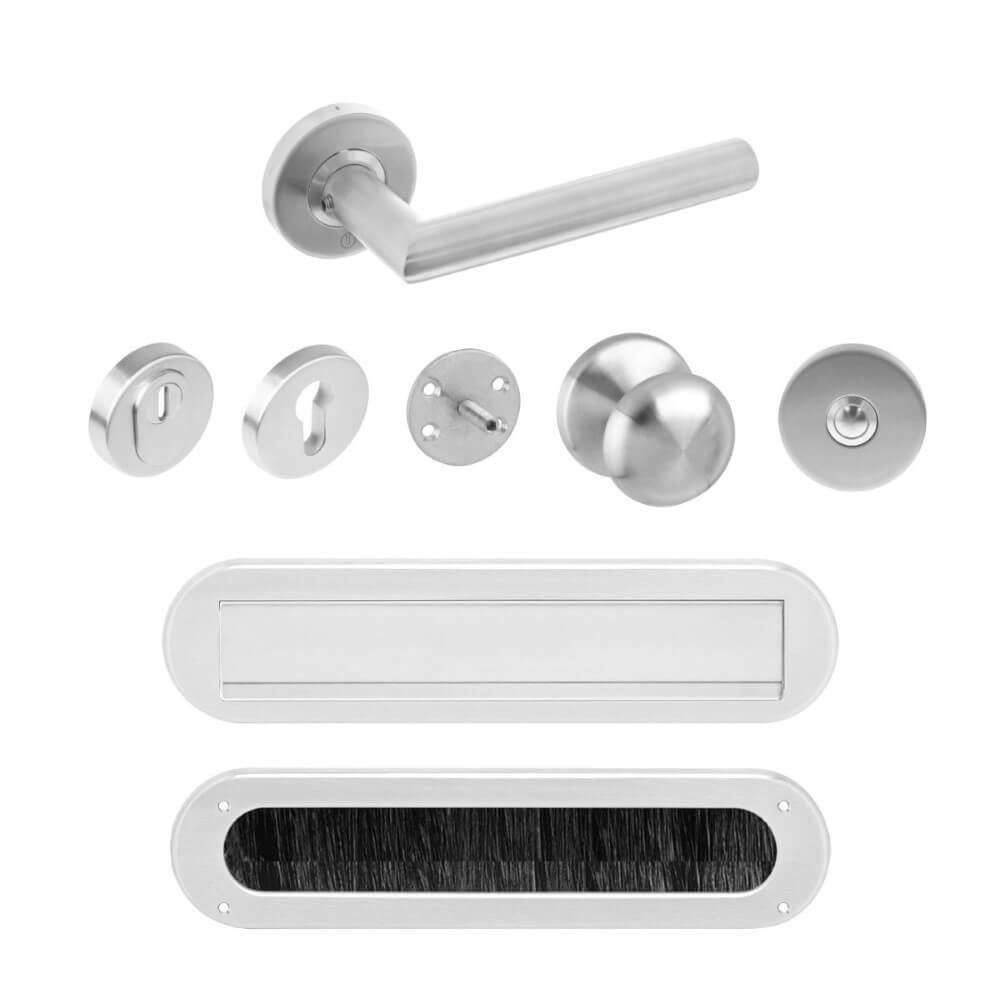 Intersteel VoordeursetVurano rond kerntrekbeveiliging RVS - 0035.405790