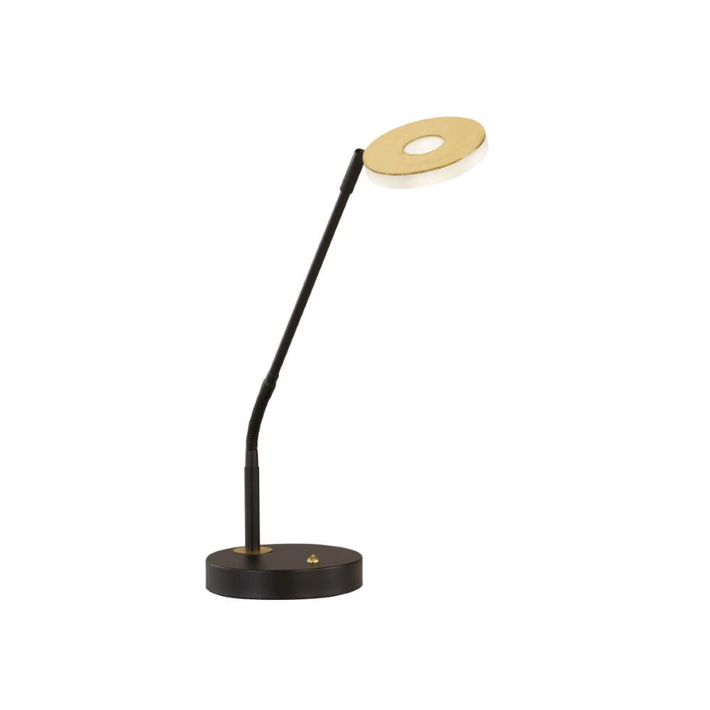 Fischer & Honsel TafellampDent zwart met goud - 50717