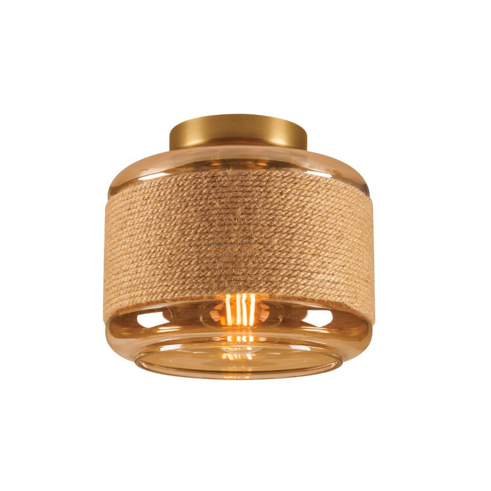 SLV Glazen plafondlamp Pantilo Rope 19 Ø 19cm - zwart met smoke - 1007592