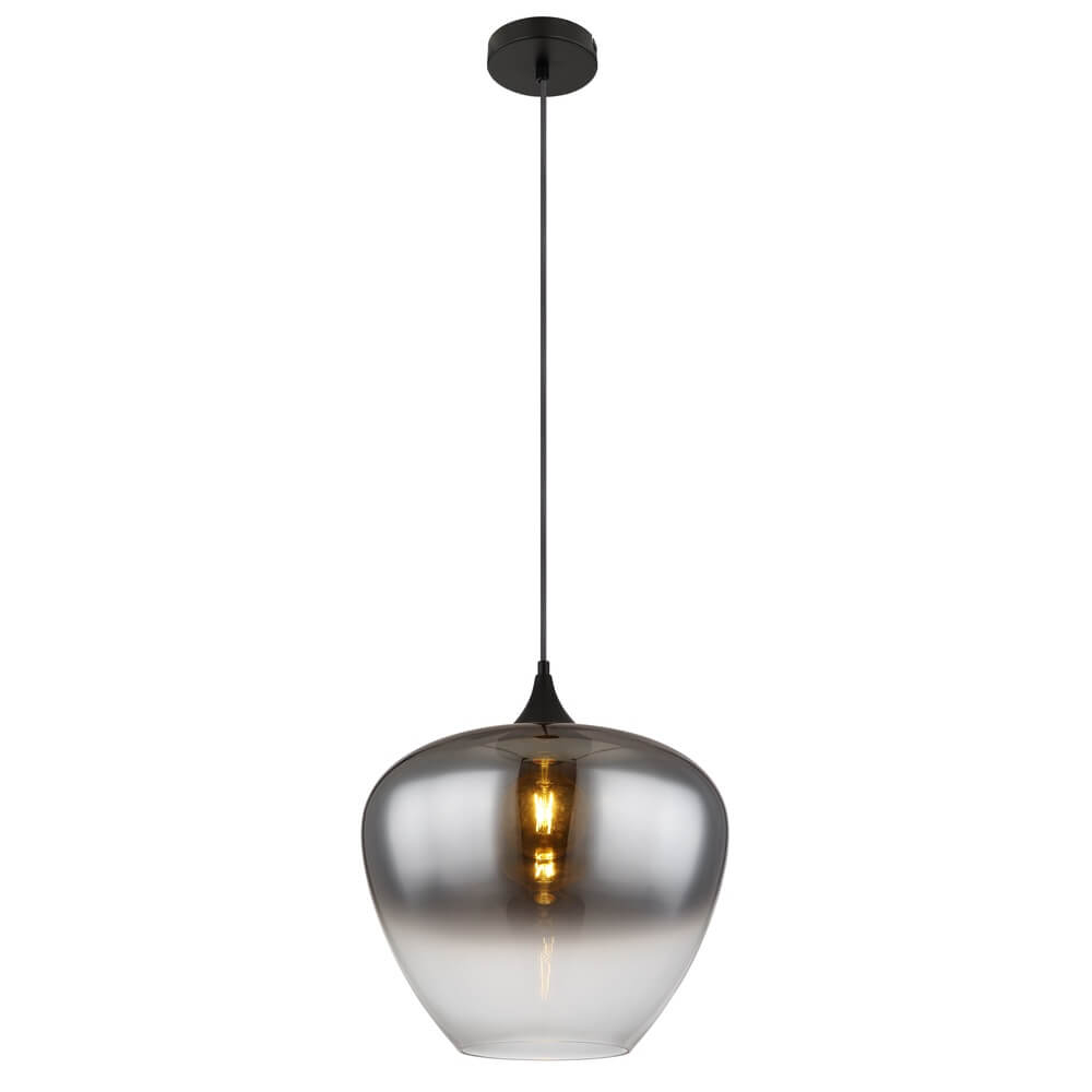 Globo Zwarte hanglamp Maxy enkel Ø 29cm - 15548H2