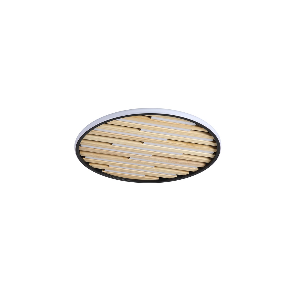 Searchlight PlafonniereEqualise zwart met hout - 80980-49BK