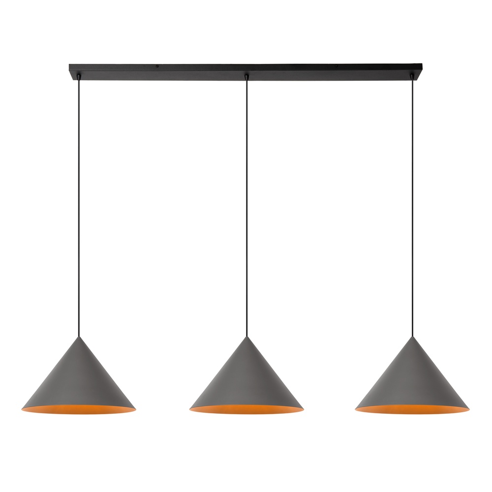 Lucide Vibes 3-lichts hanglampSpitze grijs - 21440/03/36