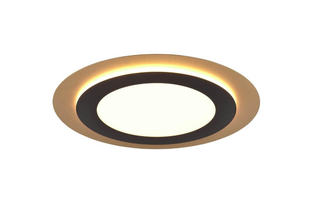 Trio Ronde design plafondlampMorgan zwart met goud - 641519280