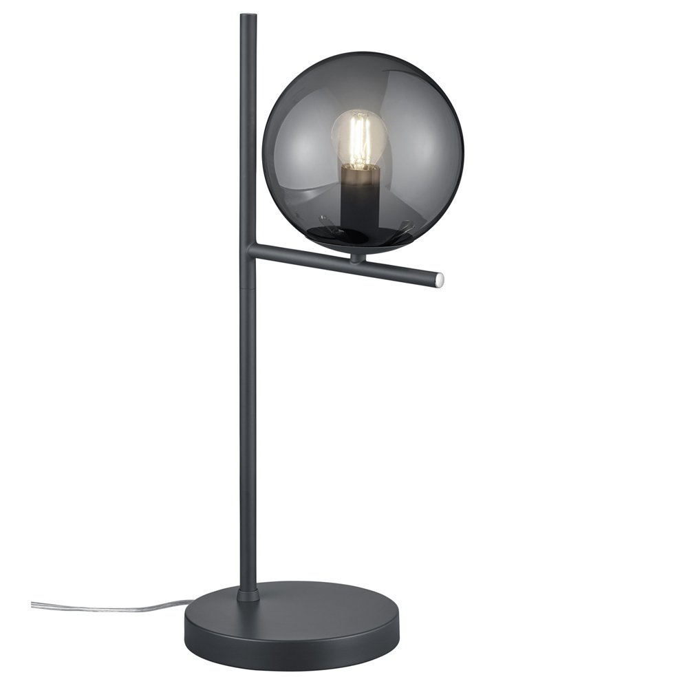 Trio Tafellamp Pure 52cm antraciet met smoke - 502000142