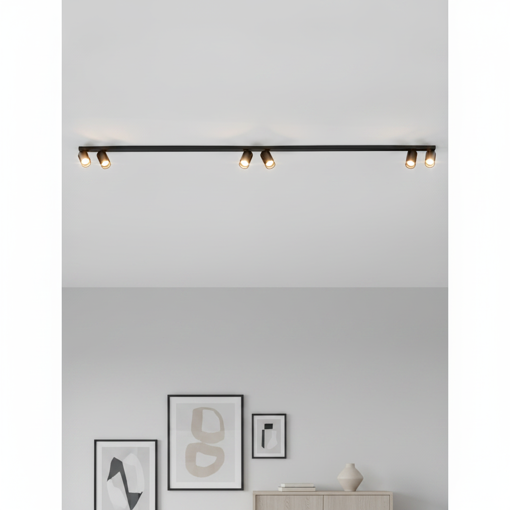 Lyora 6-lichts plafondlampOso zwart - 9030916