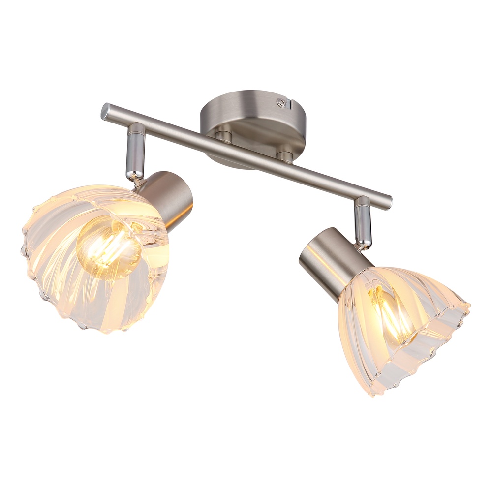 Globo Plafondlamp 2-lichts Zachery nikkel - 54315-2