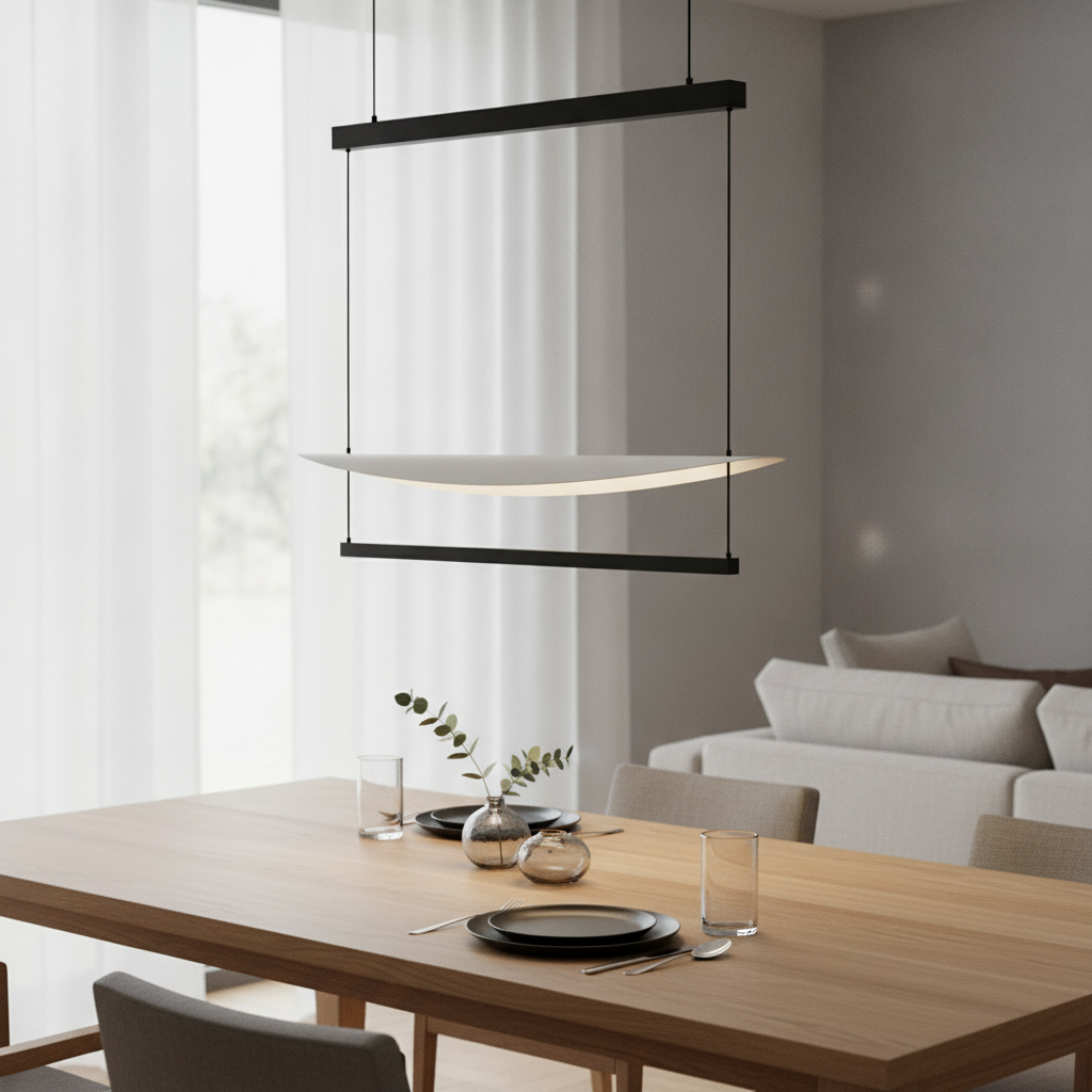 Lyora Design hanglamp Diona ovaal zwart met wit - 110831