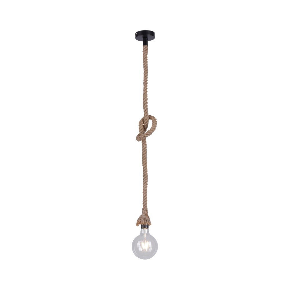 Just Light Hang touwlampRope zwart met bruin - 15481-18 afbeelding