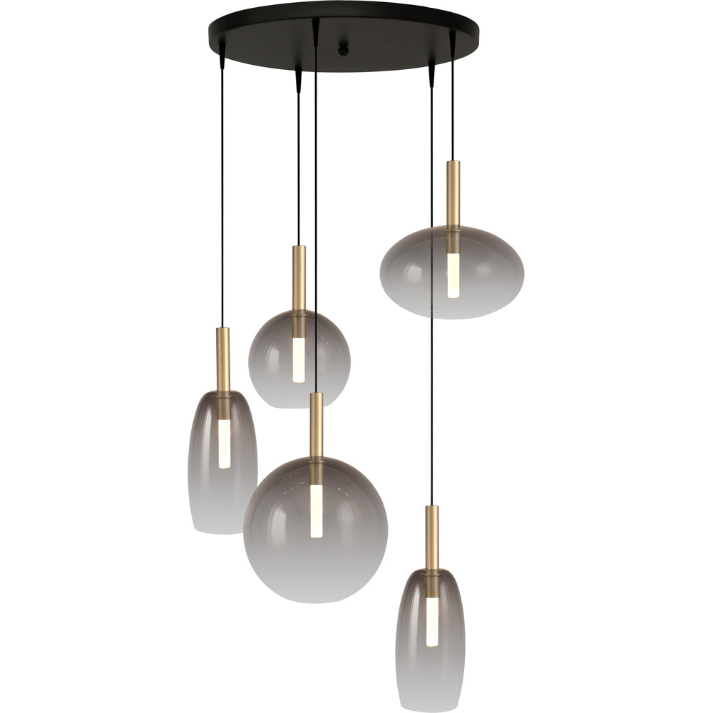 Masterlight 5L vide hanglamp Lido Ball goud met gold-fading glas - 2862-02-02-50-5-1234