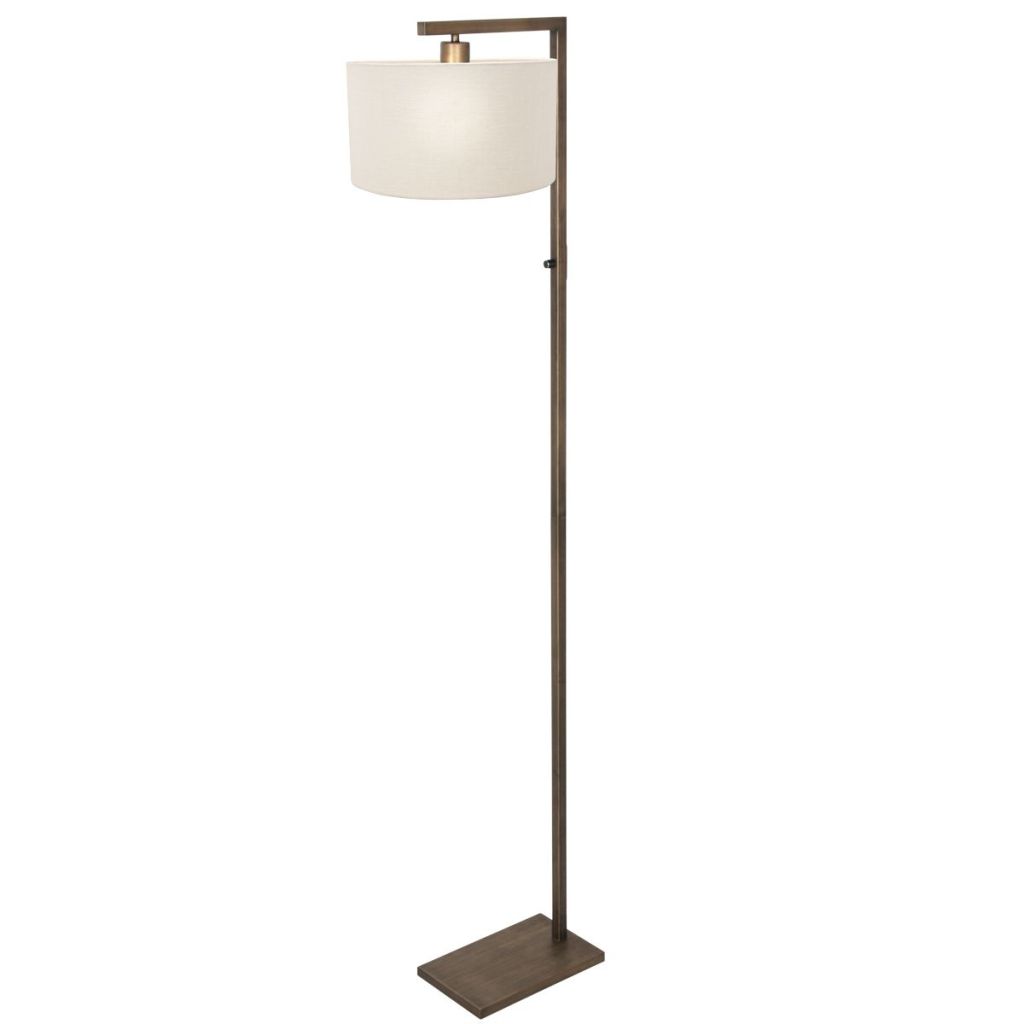 Steinhauer Vloerlamp bronsStang met witte kap - 4896BR