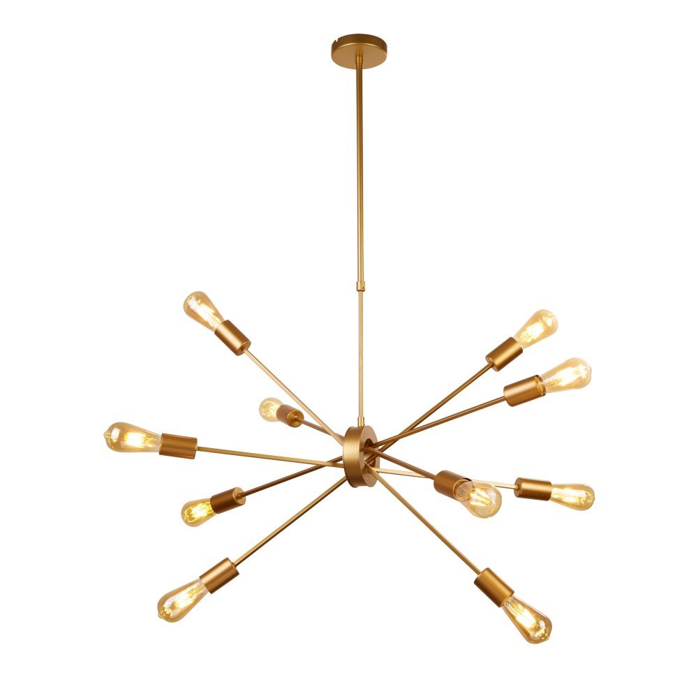 Searchlight Gouden hanglamp Alpha Spider 10-lichts - 29010-10GO