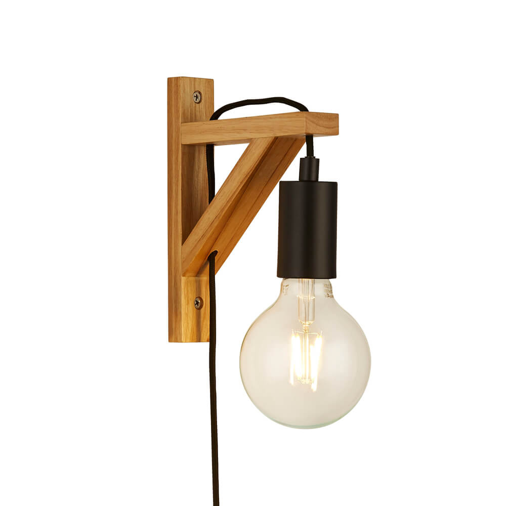 Searchlight Wandlamp Hout Woody - EU95042BR