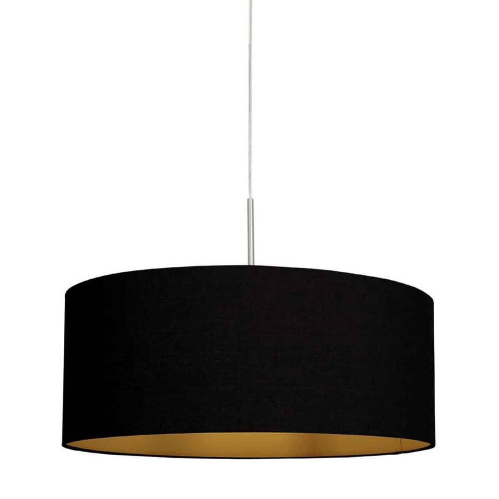 Steinhauer HanglampSparkled Light metaal met zwarte kap - 3959ST