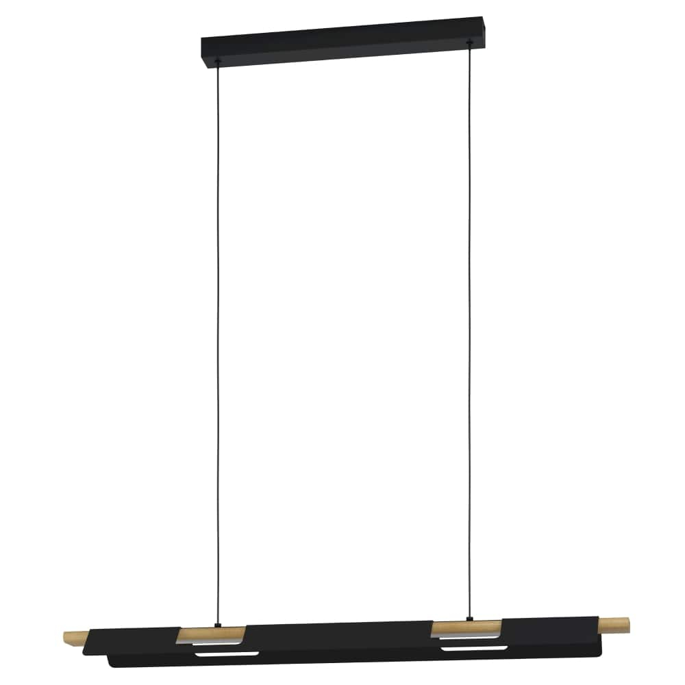 Eglo Kantoor hanglamp Ermua zwart met hout - 98836