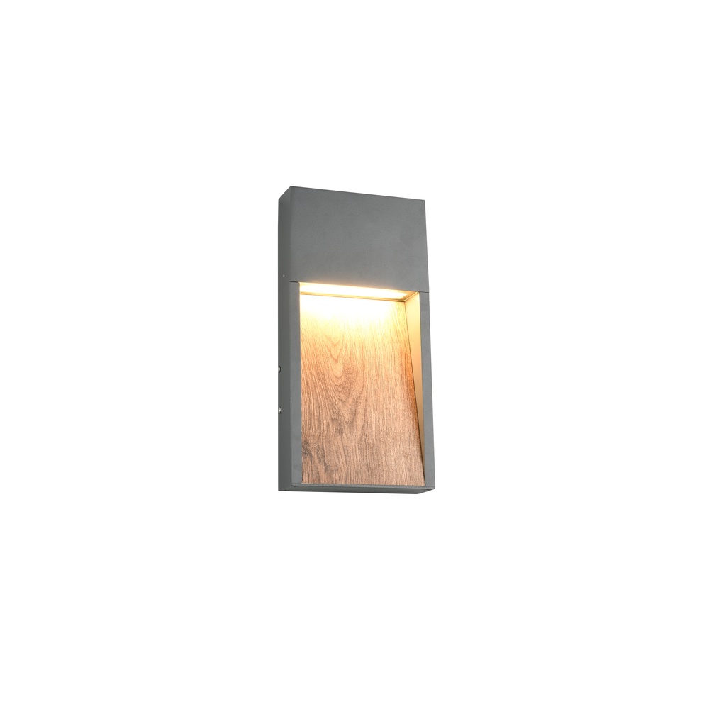 Trio Design wandlampSalmon grijs met hout - 246960135